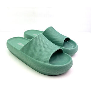 32 Degrees Cool Womens Size M 7.5-8.5 Green Slip On Comfort Slide Sandals